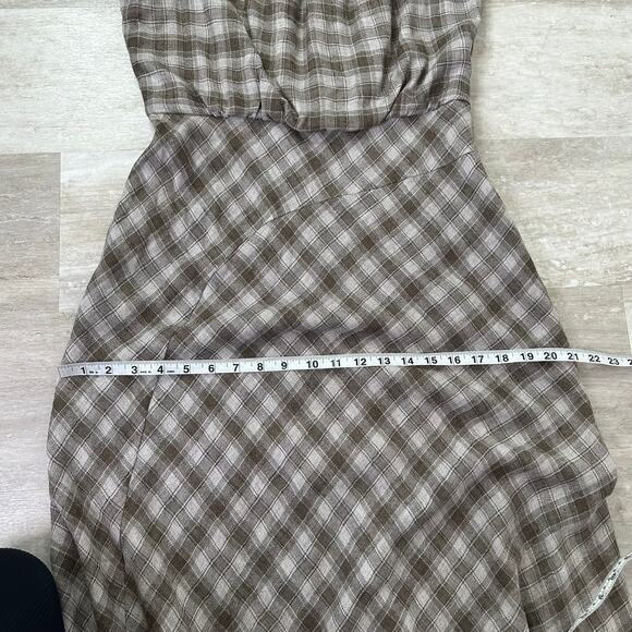 Sundance Gray Neutral Plaid North Fork midi Dress - Picture 8 of 9